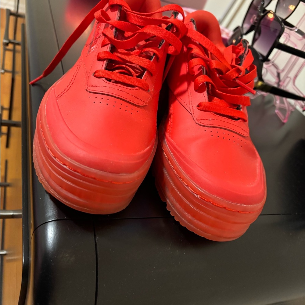 Cardi B - Club Vibrant Red Platform Sneakers